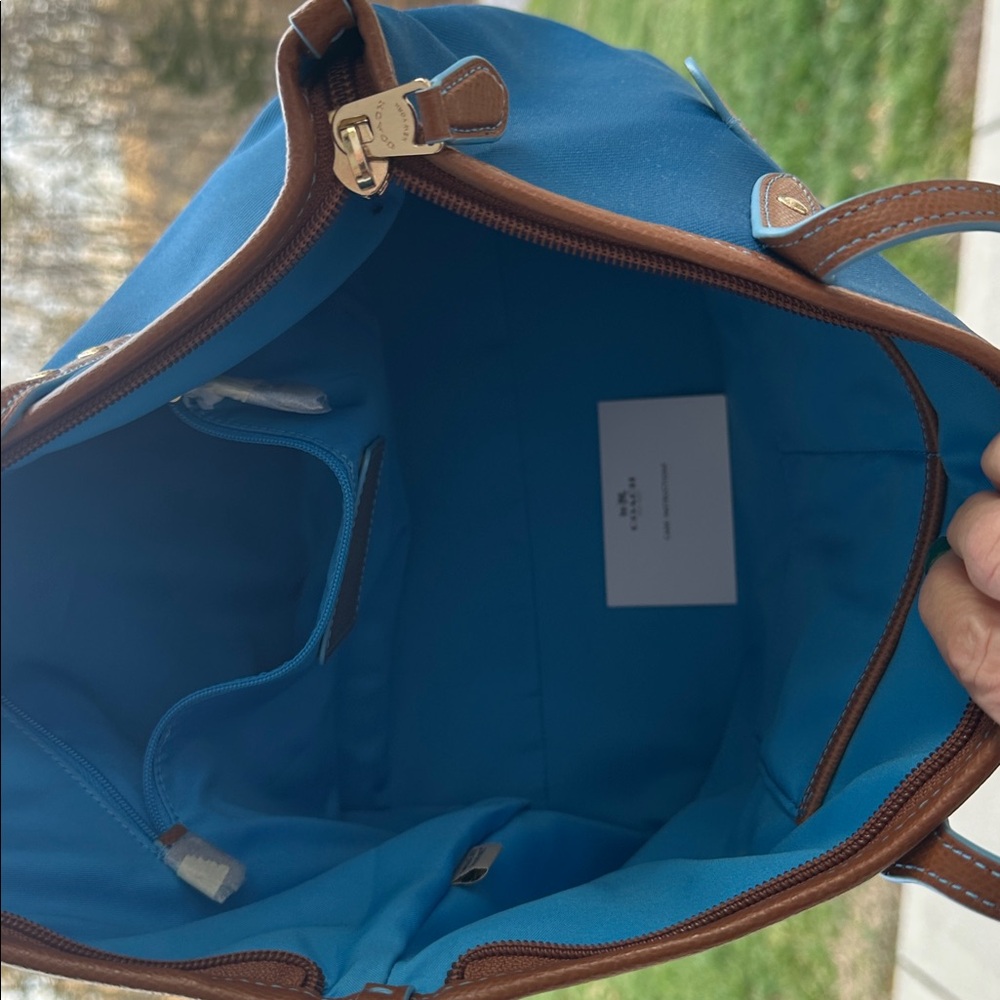 Coach Blue and Brown Tote Bag - Picture 8 of 11